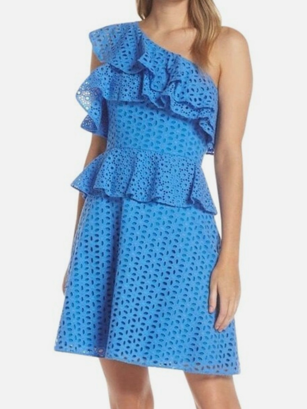 Lilly Pulitzer Blue Eyelet Ruffle Dress